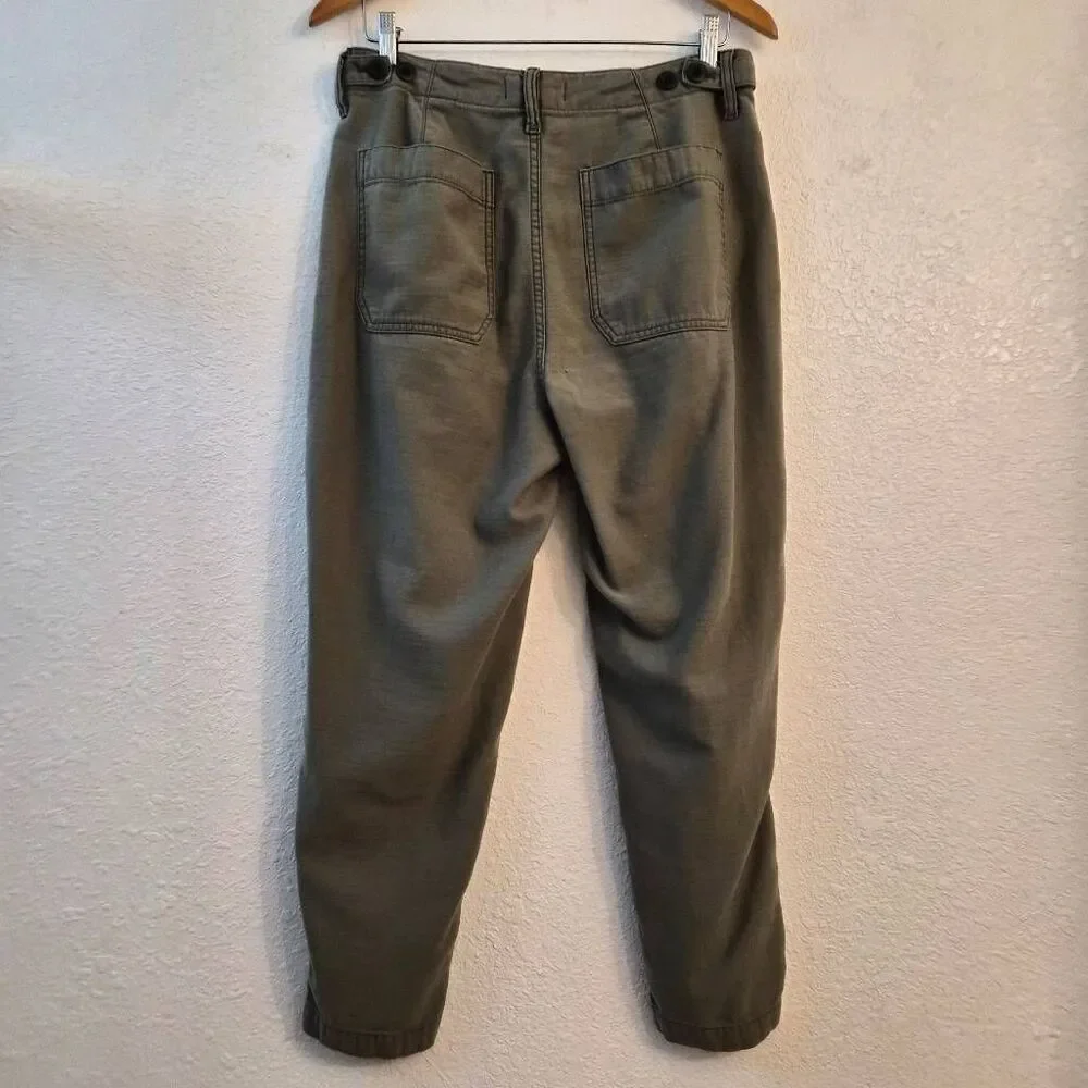 Madewell Olive Green Khaki Stretch Capri Pants Summer Comfy Essential Flattering